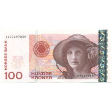 Банкнота 100 крон 2010 года Норвегия