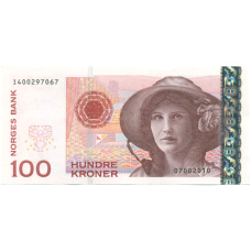 Банкнота 100 крон 2010 года Норвегия