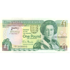 Банкнота 1 фунт 2004 года Джерси «800 лет замку Мон Оргейль»