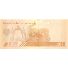 Банкнота 20 боливаров 2021 года Венесуэла (вид 2)