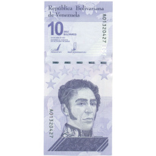Банкнота 10 боливаров 2021 года Венесуэла