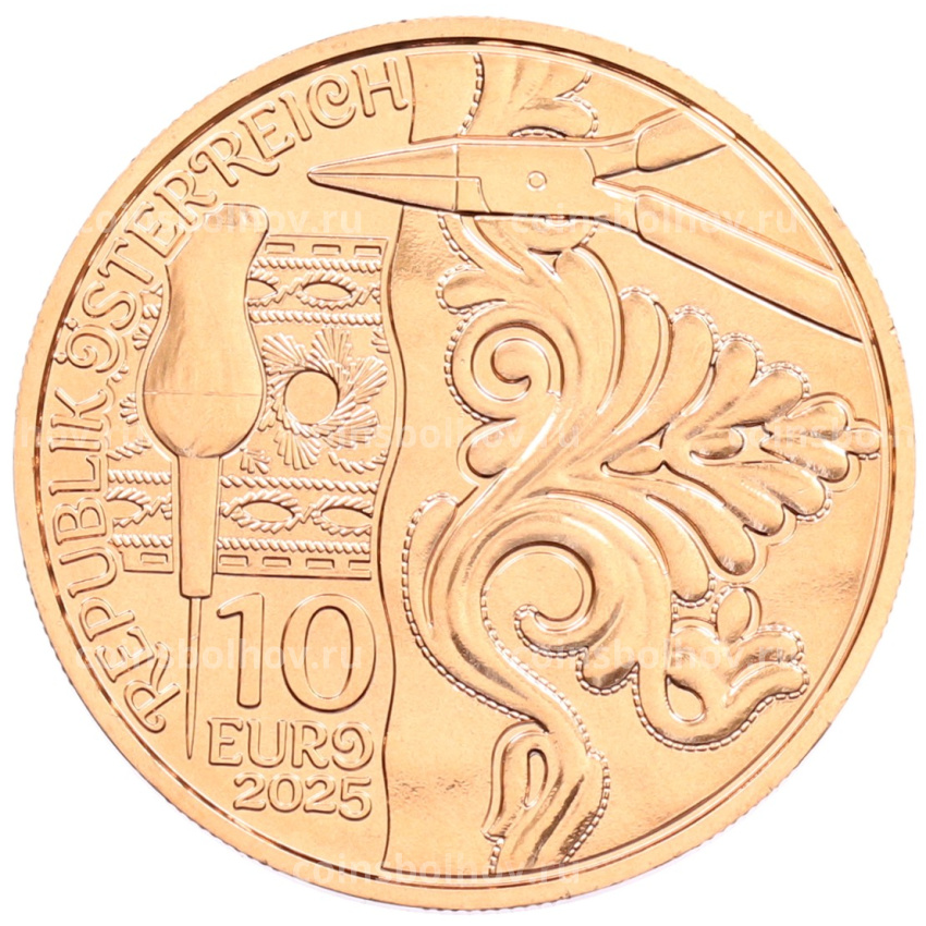 Монета 10 евро 2025 года Австрия «Трахт — Ледерхозен» (вид 2)