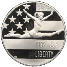 Монета 1/2 доллара (50 центов) 1992 года S США «XXV летние Олимпийские Игры 1992 в Барселоне» (аверс)