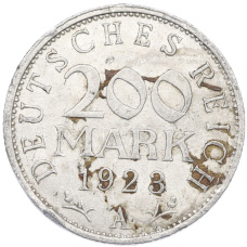 Монета 200 марок 1923 года A Германия (аверс)