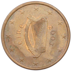 Монета 5 евроцентов 2003 года Ирландия (аверс)