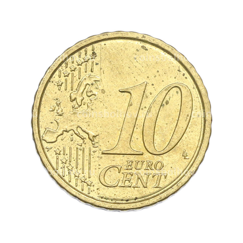 Монета 10 евроцентов 2010 года Италия (вид 2)