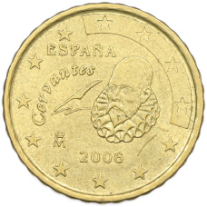 Монета 10 евроцентов 2006 года Испания (аверс)