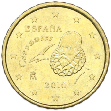 Монета 10 евроцентов 2010 года Испания (аверс)