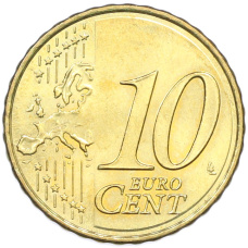 Монета 10 евроцентов 2010 года Испания (реверс)