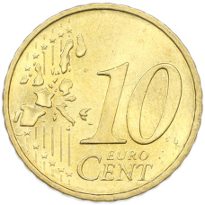Монета 10 евроцентов 2002 года A Германия (реверс)