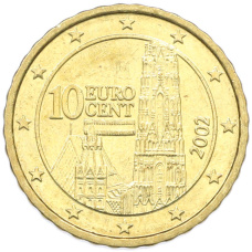 Монета 10 евроцентов 2002 года Австрия (аверс)