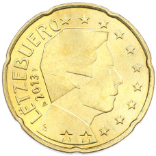 Монета 20 евроцентов 2013 года Люксембург (аверс)