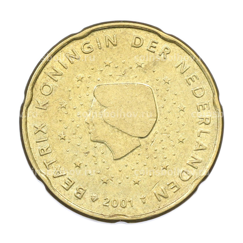 Монета 20 евроцентов 2001 года Нидерланды