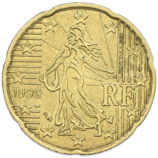 Монета 20 евроцентов 1999 года Франция (аверс)