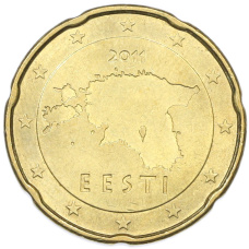 Монета 20 евроцентов 2011 года Эстония (аверс)