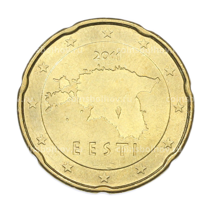 Монета 20 евроцентов 2011 года Эстония