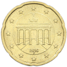 Монета 20 евроцентов 2010 года F Германия (аверс)