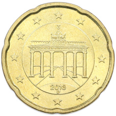 Монета 20 евроцентов 2013 года D Германия (аверс)