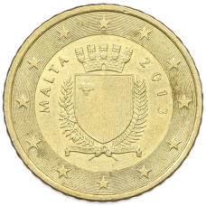 Монета 50 евроцентов 2013 года Мальта (аверс)
