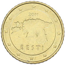 Монета 50 евроцентов 2011 года Эстония (аверс)