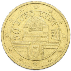 Монета 50 евроцентов 2002 года Австрия (аверс)