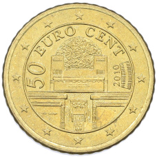 Монета 50 евроцентов 2010 года Австрия (аверс)