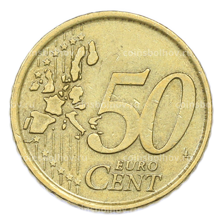 Монета 50 евроцентов 2002 года Италия (вид 2)