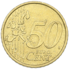 Монета 50 евроцентов 2002 года Италия (реверс)
