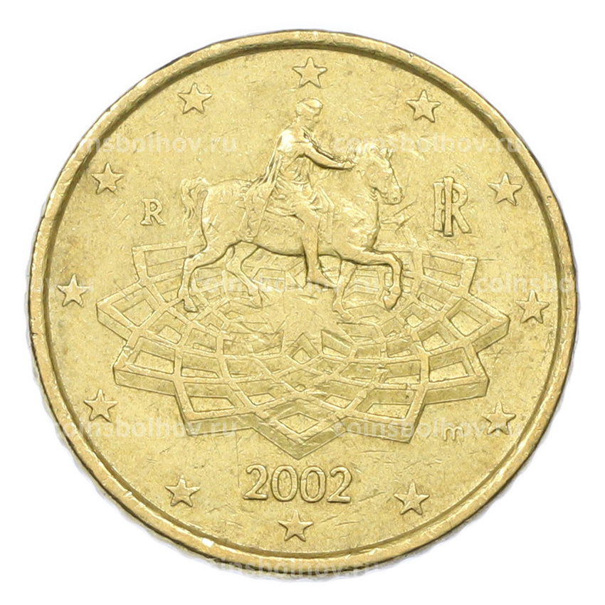 Монета 50 евроцентов 2002 года Италия
