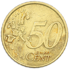 Монета 50 евроцентов 2002 года Италия (реверс)