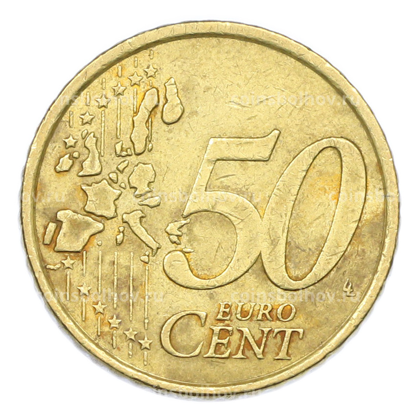 Монета 50 евроцентов 2002 года Италия (вид 2)