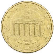 Монета 50 евроцентов 2002 года F Германия (аверс)