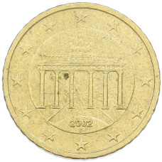 Монета 50 евроцентов 2002 года F Германия (аверс)