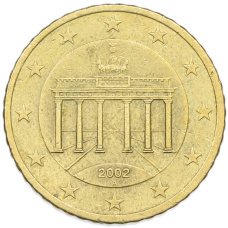 Монета 50 евроцентов 2002 года A Германия (аверс)
