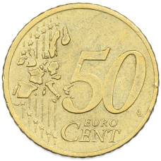 Монета 50 евроцентов 2002 года A Германия (реверс)