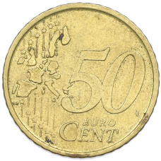 Монета 50 евроцентов 2001 года Испания (реверс)