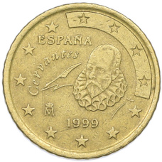 Монета 50 евроцентов 1999 года Испания (аверс)