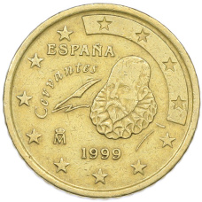 Монета 50 евроцентов 1999 года Испания (аверс)