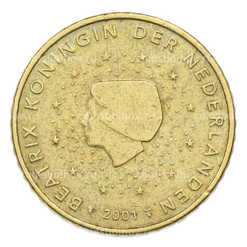 Монета 50 евроцентов 2001 года Нидерланды