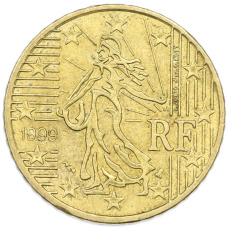 Монета 50 евроцентов 1999 года Франция (аверс)
