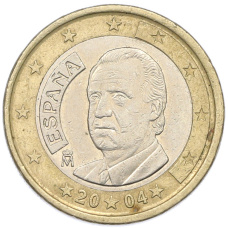 Монета 1 евро 2004 года Испания (аверс)
