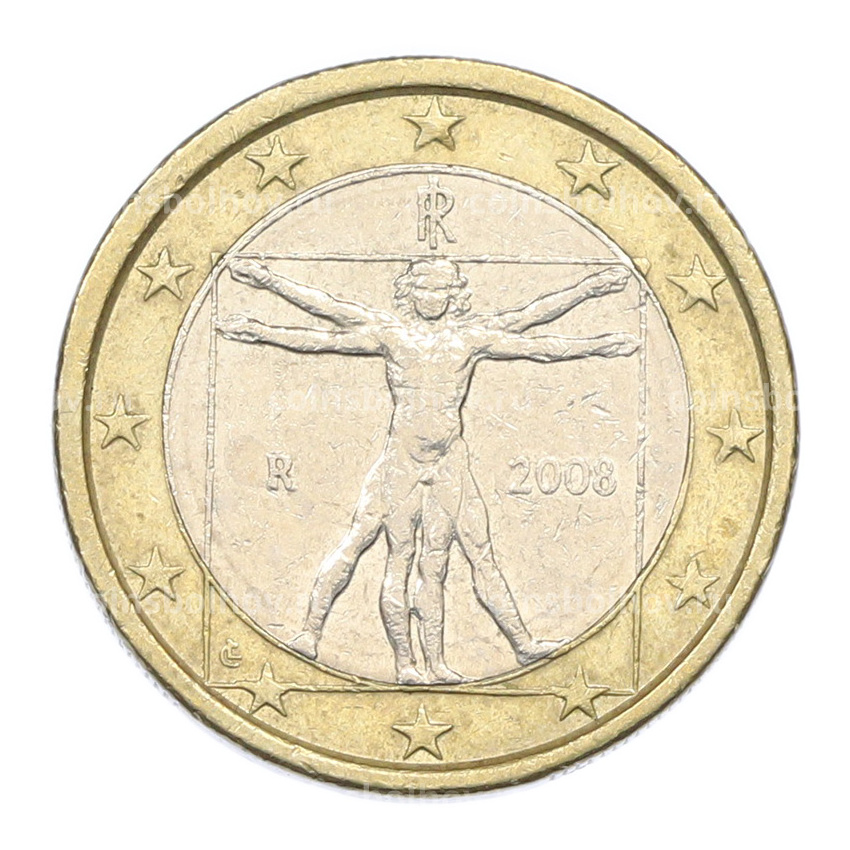 Монета 1 евро 2008 года Италия