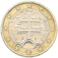 Монета 1 евро 2009 года Словакия (аверс)