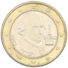 Монета 1 евро 2002 года Австрия (аверс)