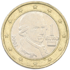 Монета 1 евро 2002 года Австрия (аверс)
