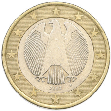Монета 1 евро 2002 года F Германия (аверс)