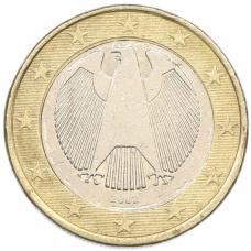 Монета 1 евро 2002 года G Германия (аверс)