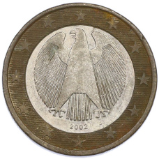 Монета 1 евро 2002 года J Германия (аверс)