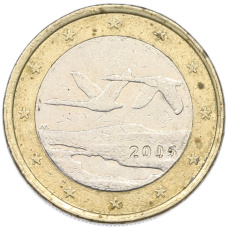 Монета 1 евро 2005 года Финляндия (аверс)