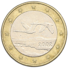 Монета 1 евро 2002 года Финляндия (аверс)